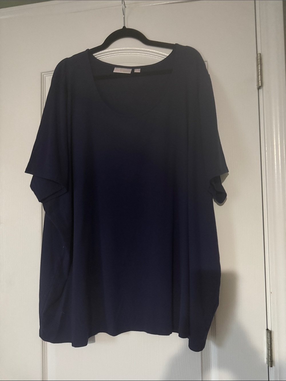 Belle by Kim Gravel Navy Scoop Neck Short Sleeve Top Size 4X